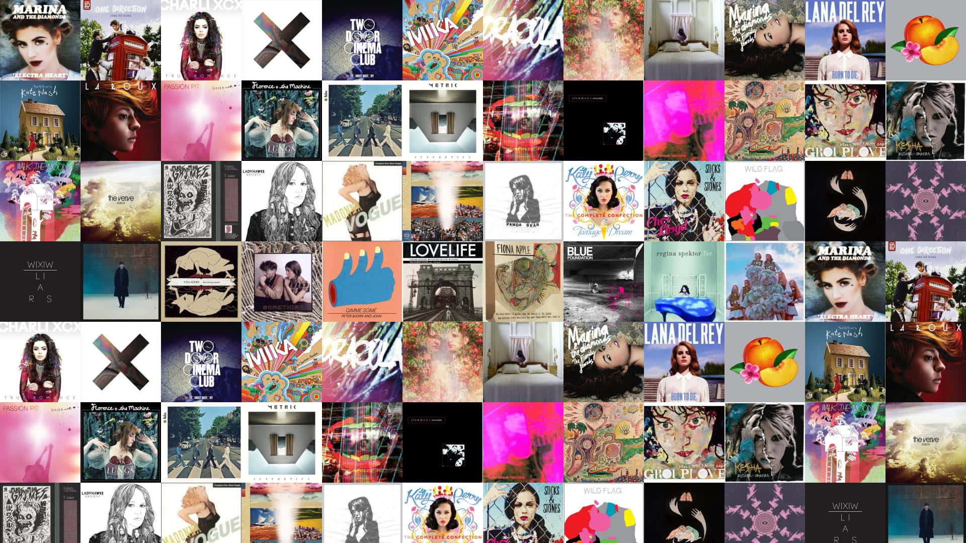 Pop Music, album covers, diverse artists, Full HD Desktop Wallpaper
