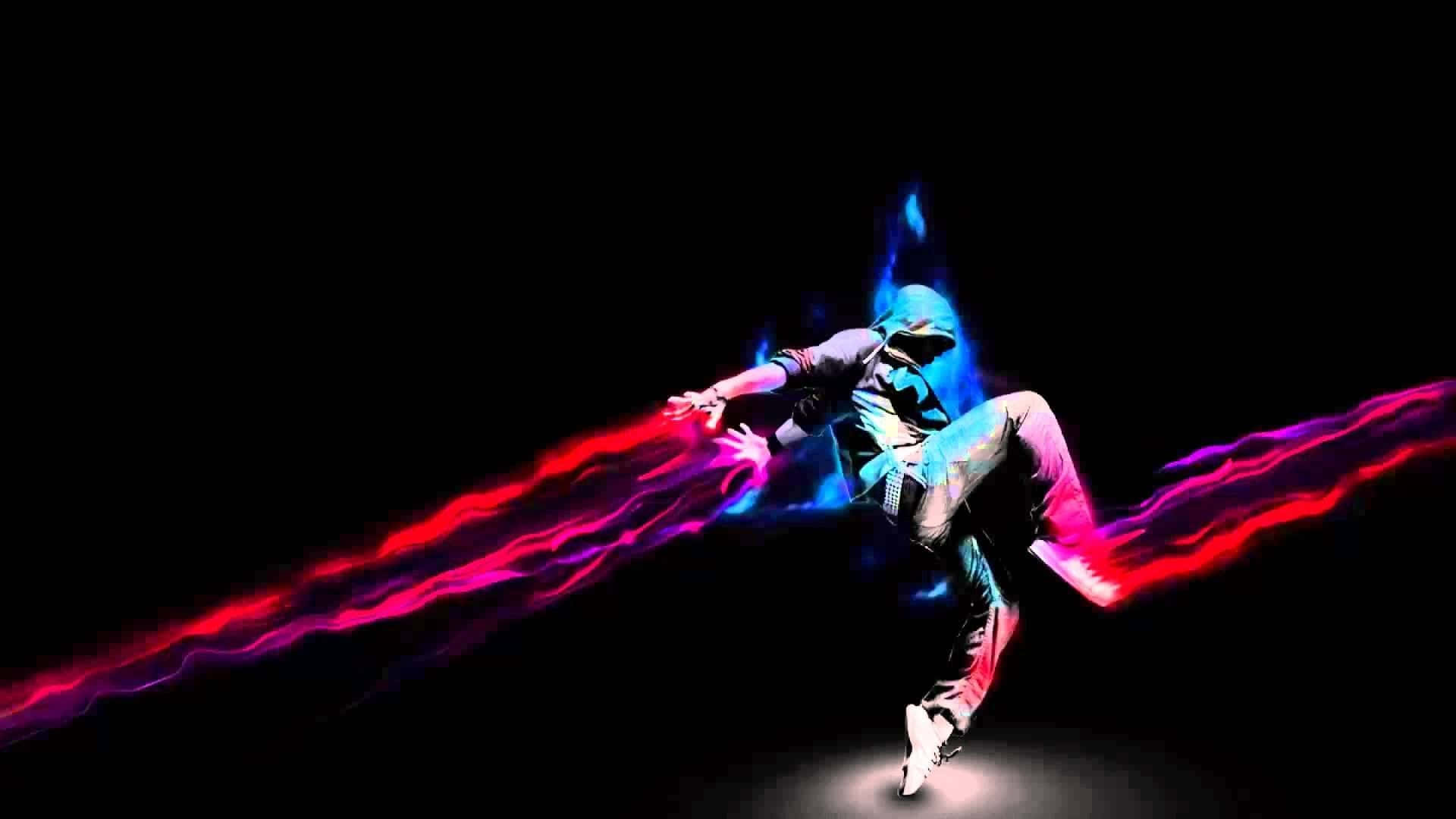 hoodie, red and blue energy beams, blackness, Full HD Desktop Wallpaper