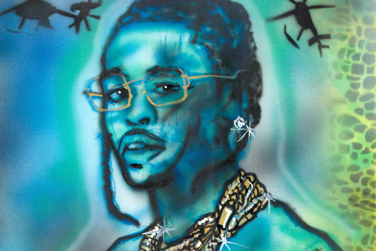 Pop Smoke, glasses, gold chain, HD Desktop Wallpaper