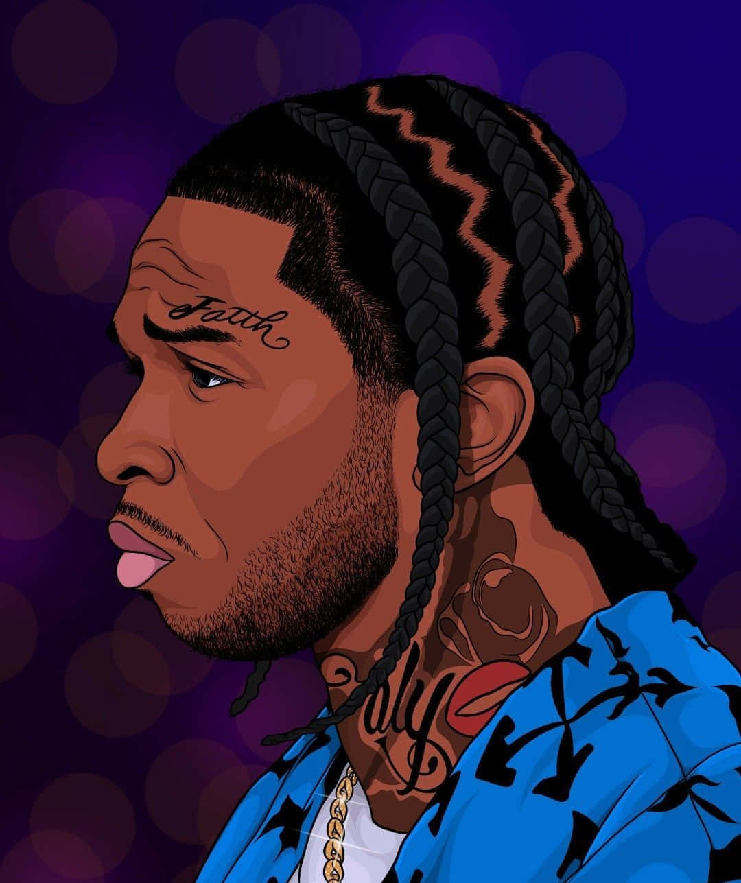 Pop Smoke, braided hair, tattoos, HD Phone Wallpaper