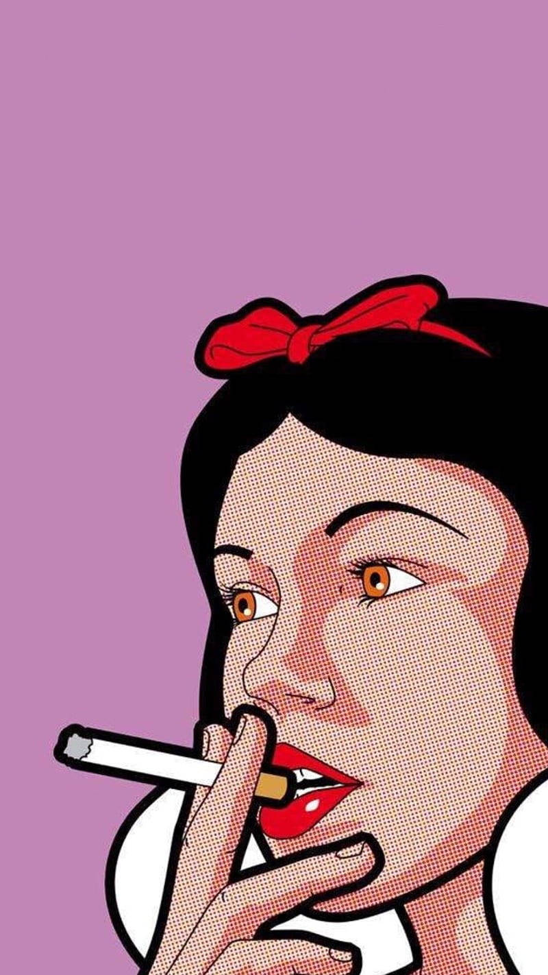 Snow White, pop art, red lips, HD Phone Wallpaper