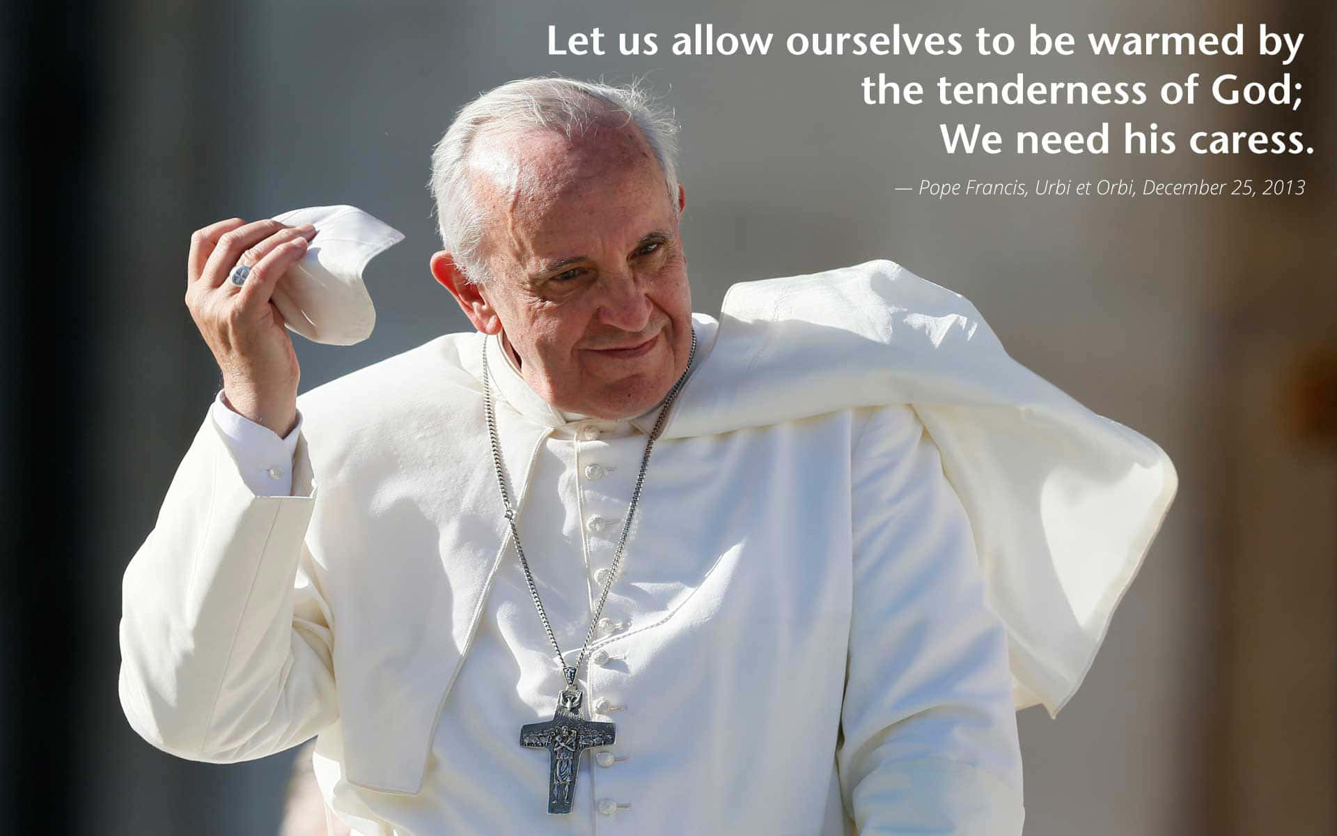 Pope Francis, white cloth, soft blurred background, Full HD Desktop Wallpaper