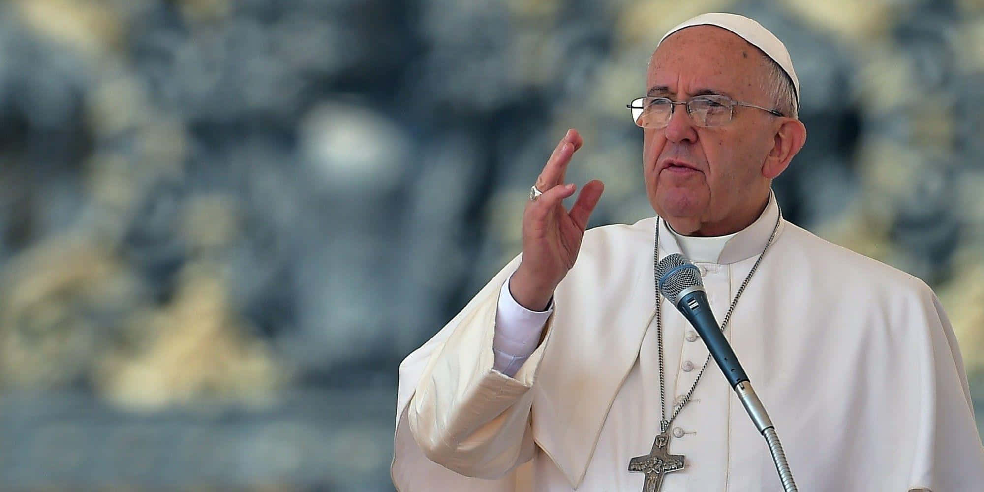 Pope Francis, white papal robes, glasses, Full HD Desktop Wallpaper