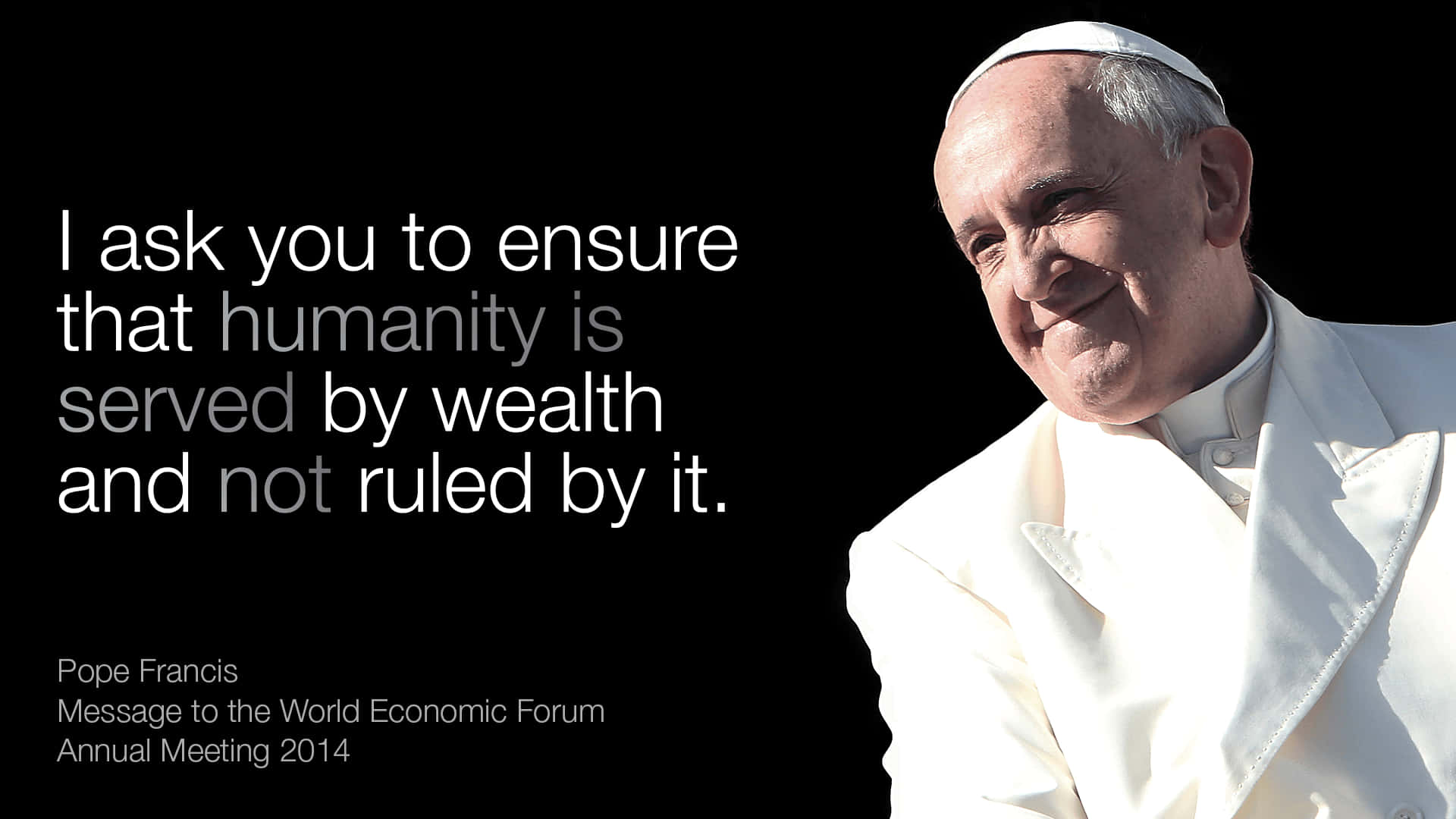 Pope Francis, black background, white text, Full HD Desktop Wallpaper