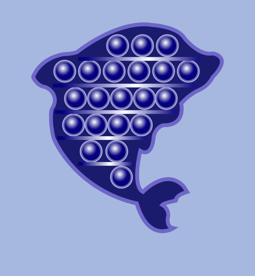 dolphin, pop-it, blue, SD Phone Wallpaper