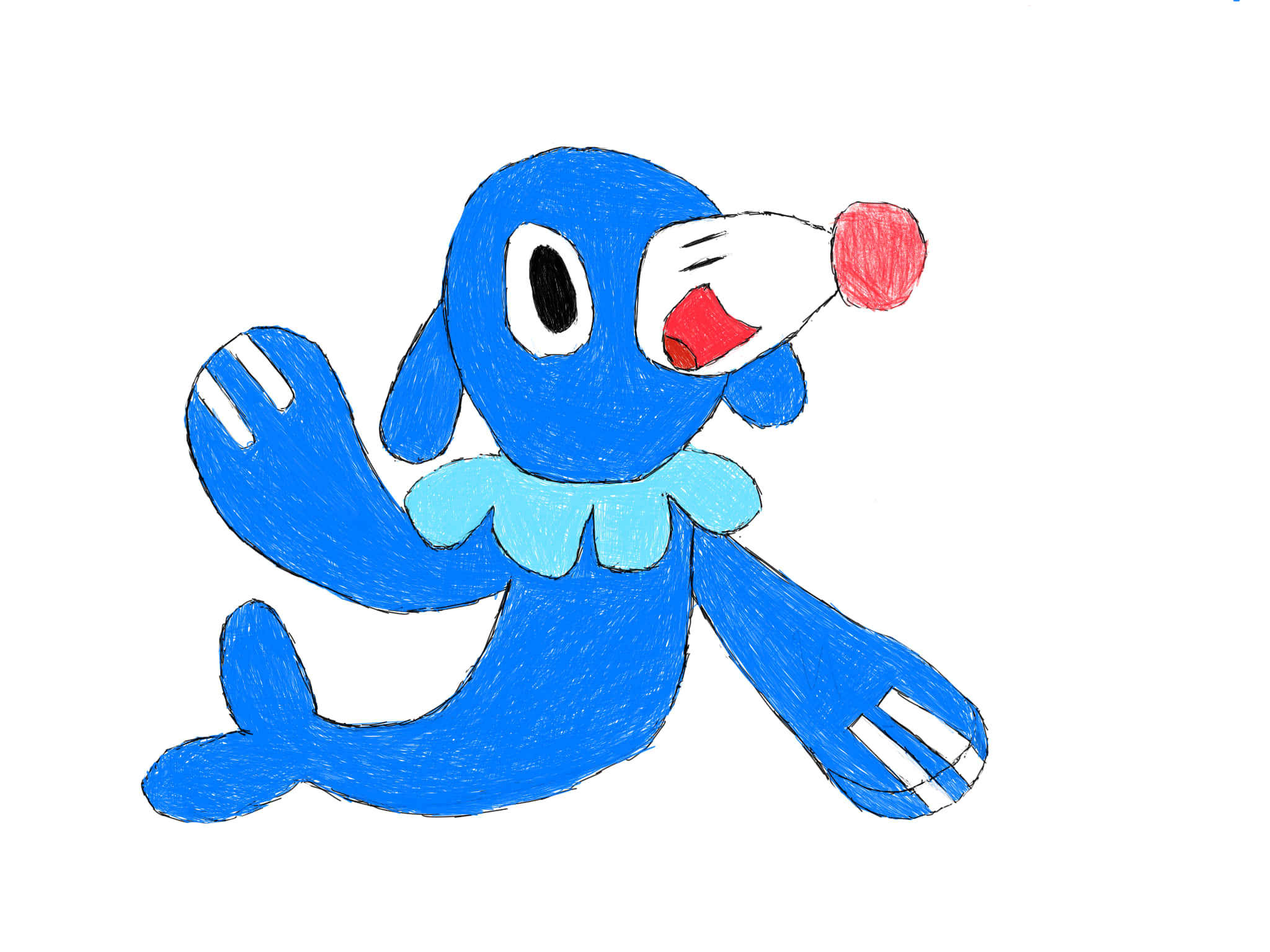 Popplio, blue, red nose, Full HD Desktop Wallpaper