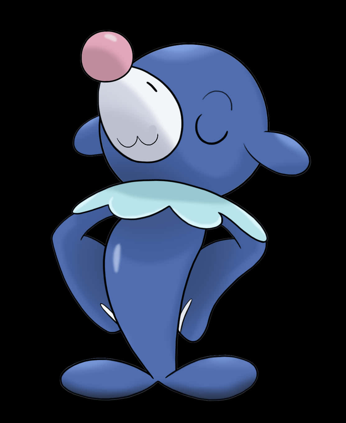 Popplio, blue cartoon dolphin, pink nose, HD Phone Wallpaper