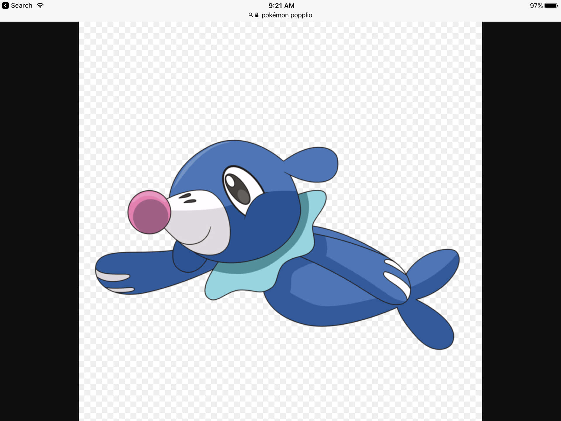 Popplio, blue cartoon dolphin, pink nose, Full HD Desktop Wallpaper