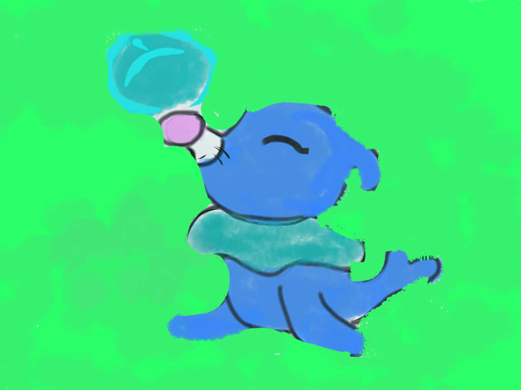 Popplio, blue cartoon seal, pink sunglasses, SD Desktop Wallpaper