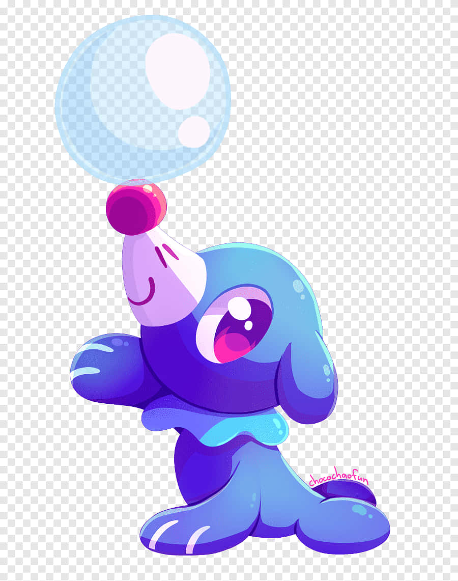 Popplio, blue cartoon creature, pink nose, SD Phone Wallpaper