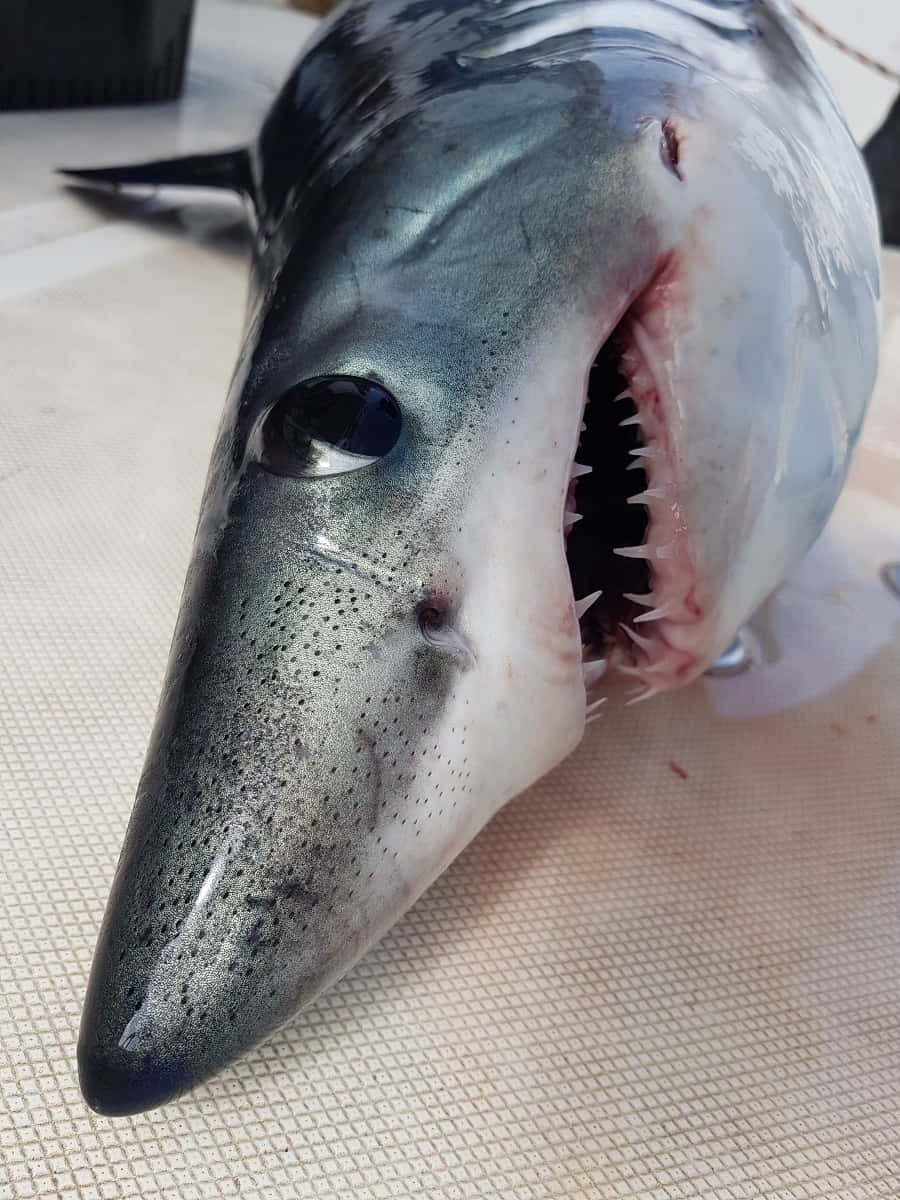 porbeagle shark, close up, open jaws, SD Phone Wallpaper