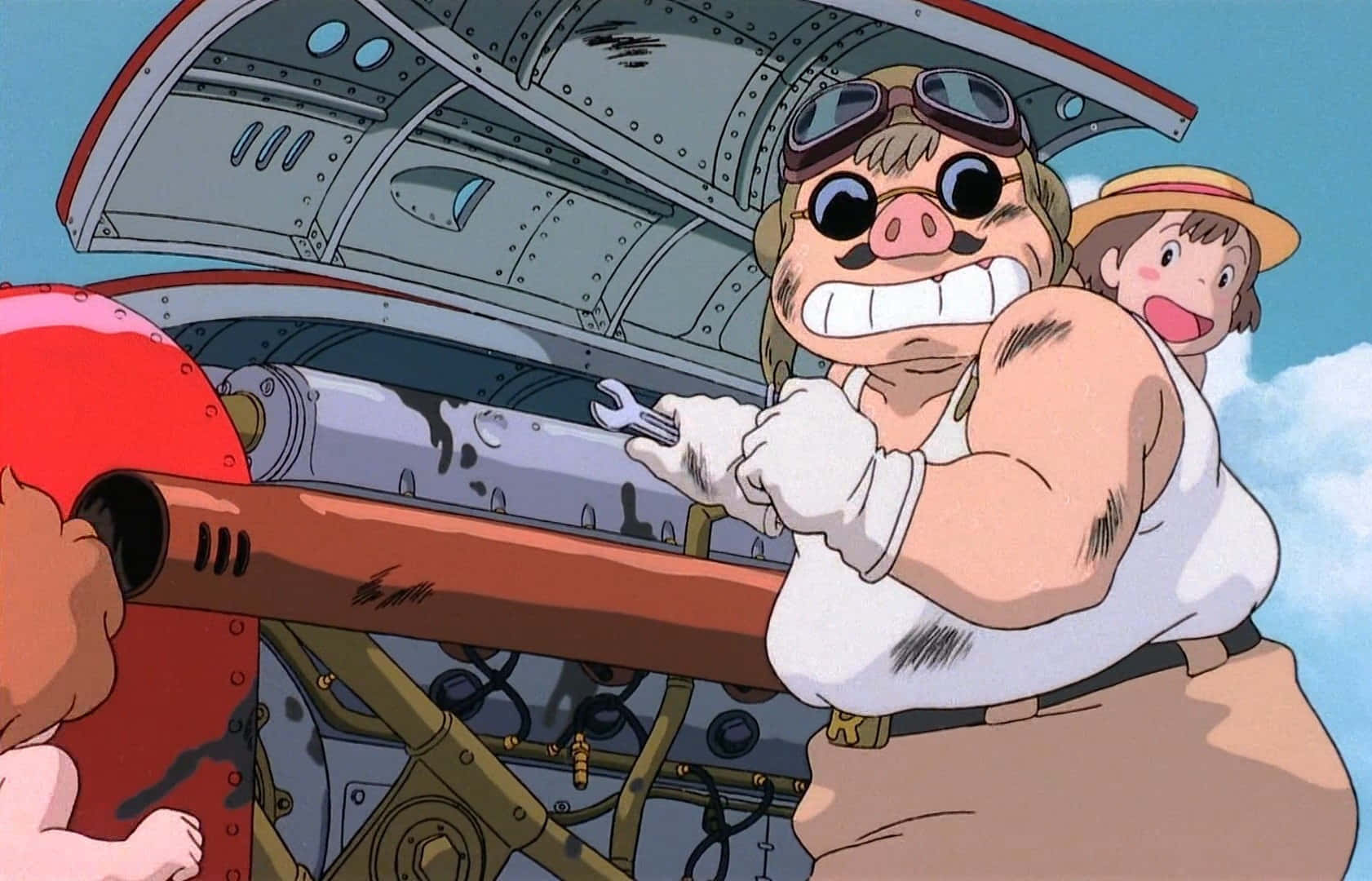Porco Rosso, red seaplane, goggles, HD Desktop Wallpaper