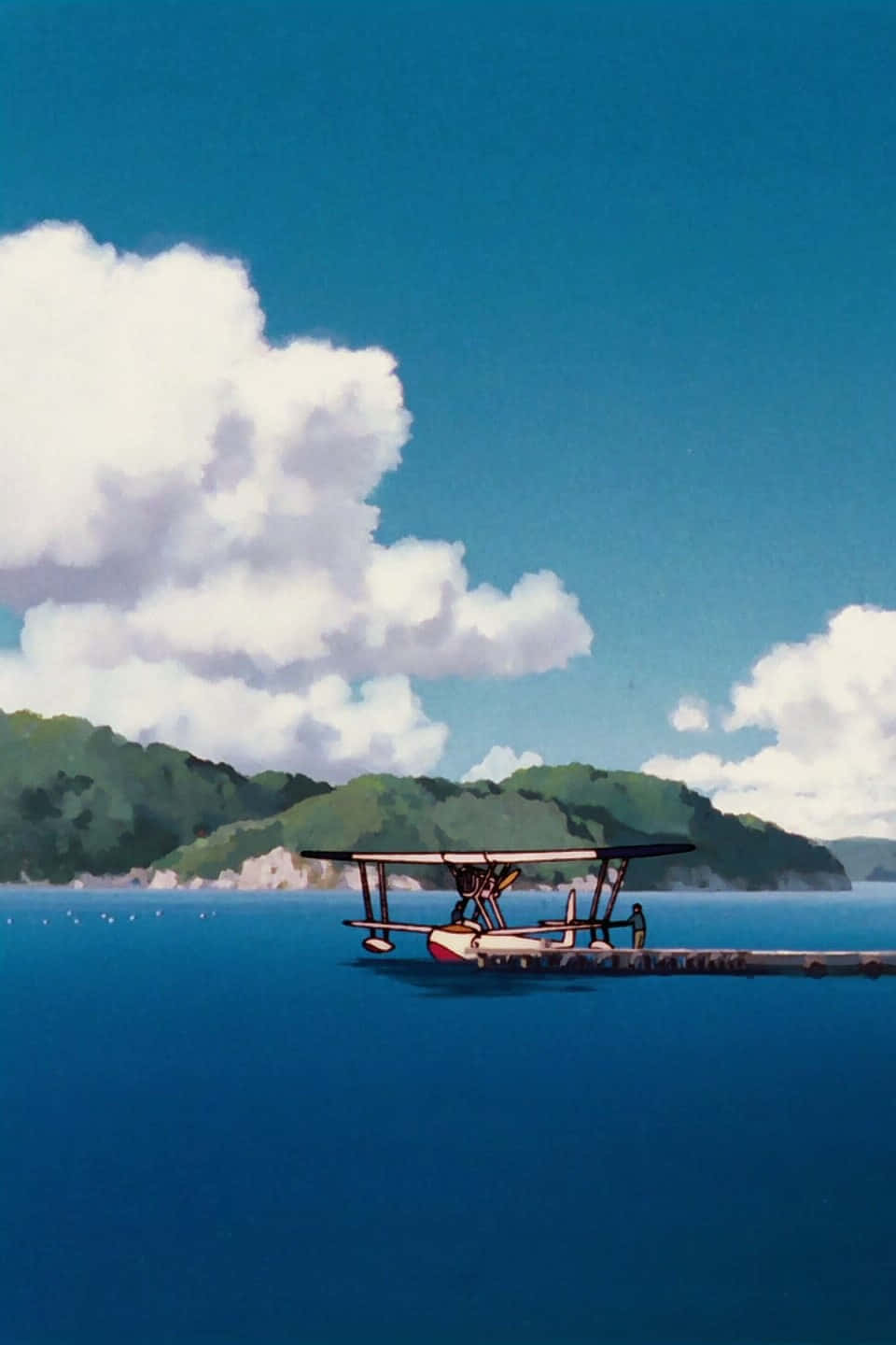 Porco Rosso, biplane, wooden dock, HD Phone Wallpaper