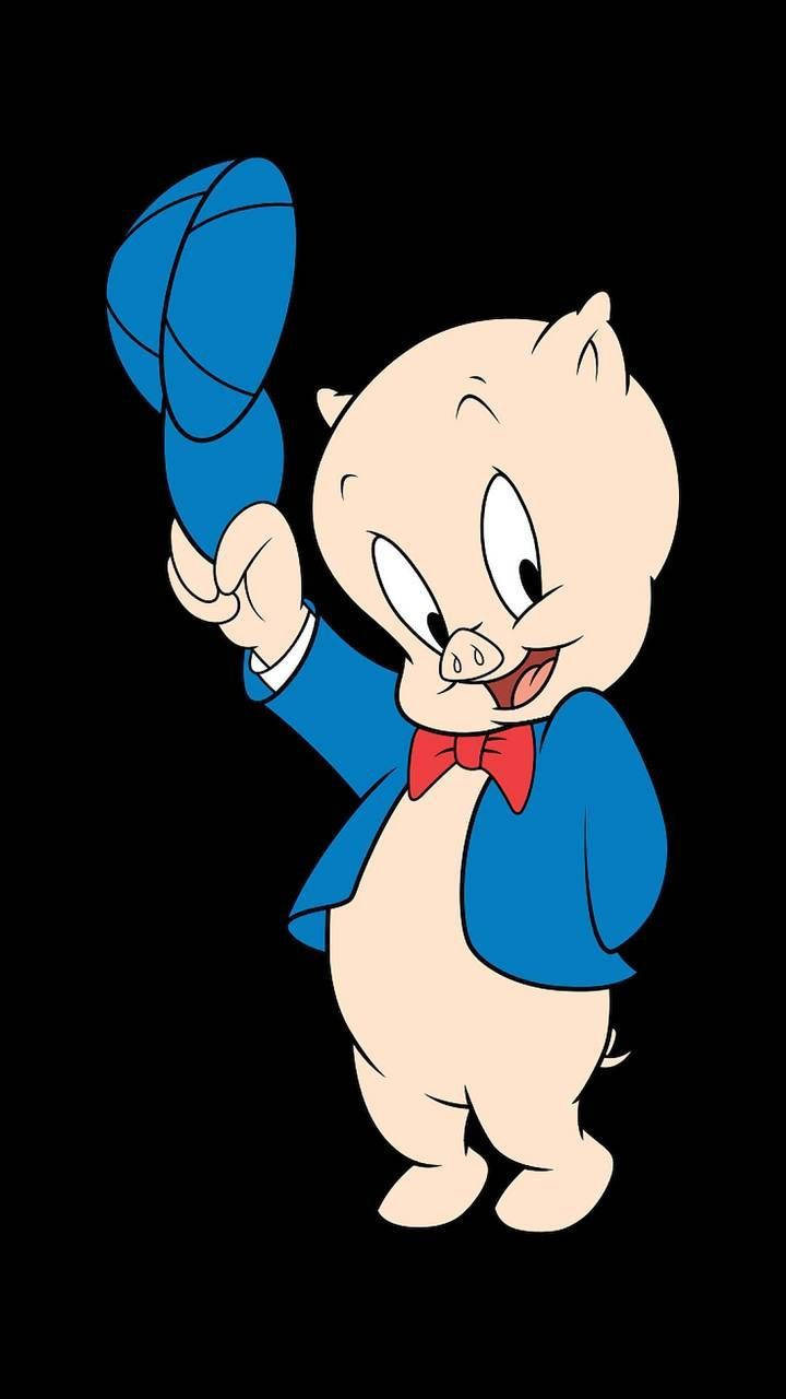 Porky Pig, blue suit, red bowtie, HD Phone Wallpaper