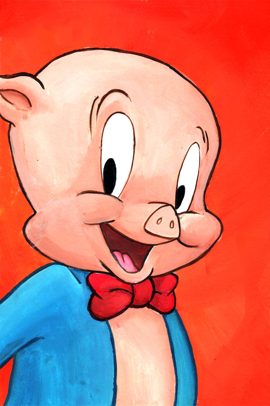 Porky Pig, blue suit, red bowtie, HD Phone Wallpaper
