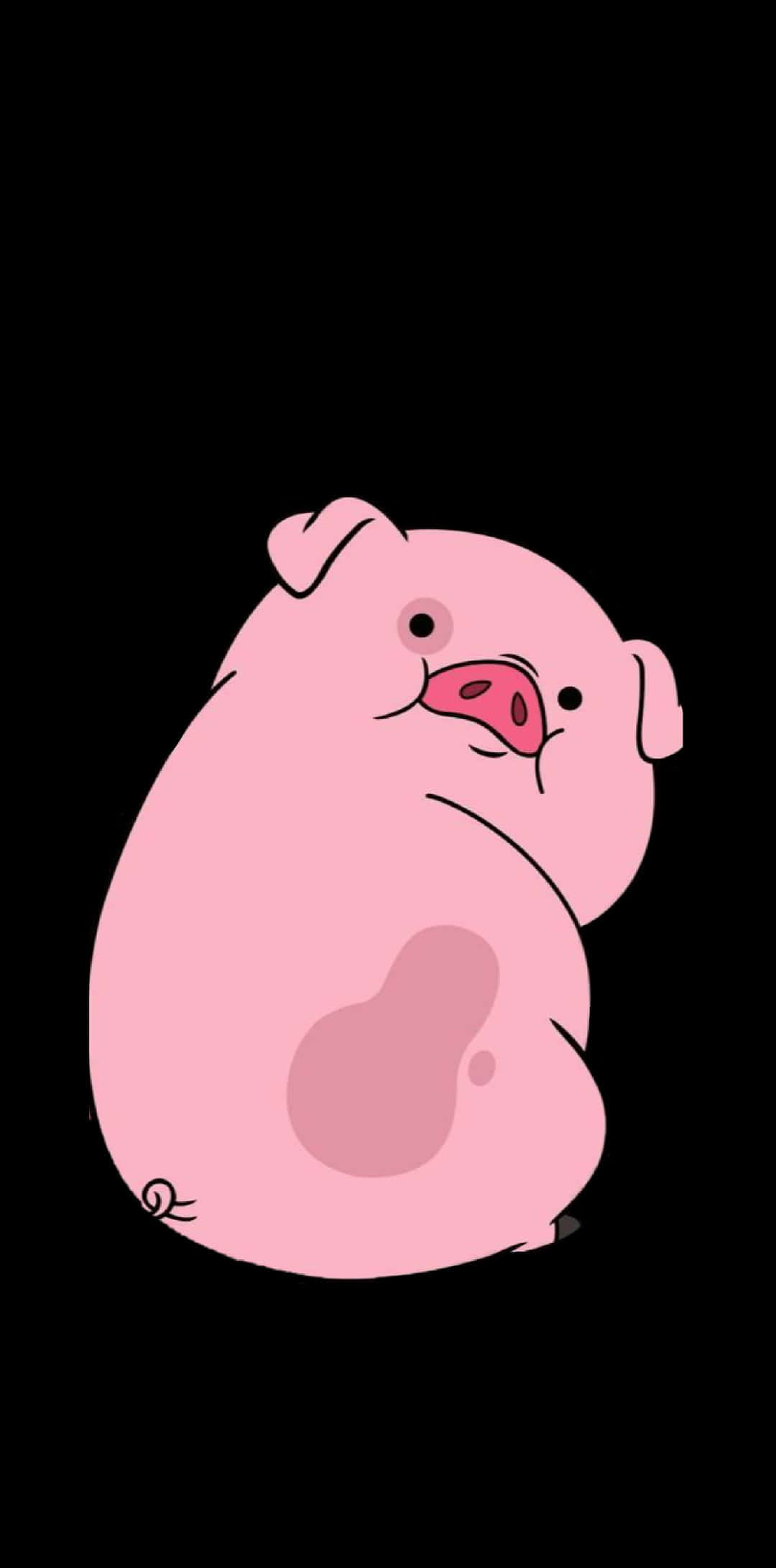 Porky Pig, pink cartoon pig, red snout, Full HD Phone Wallpaper