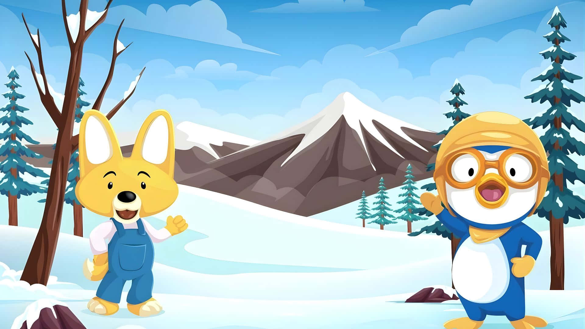 Pororo The Little Penguin, fox, penguin, Full HD Desktop Wallpaper