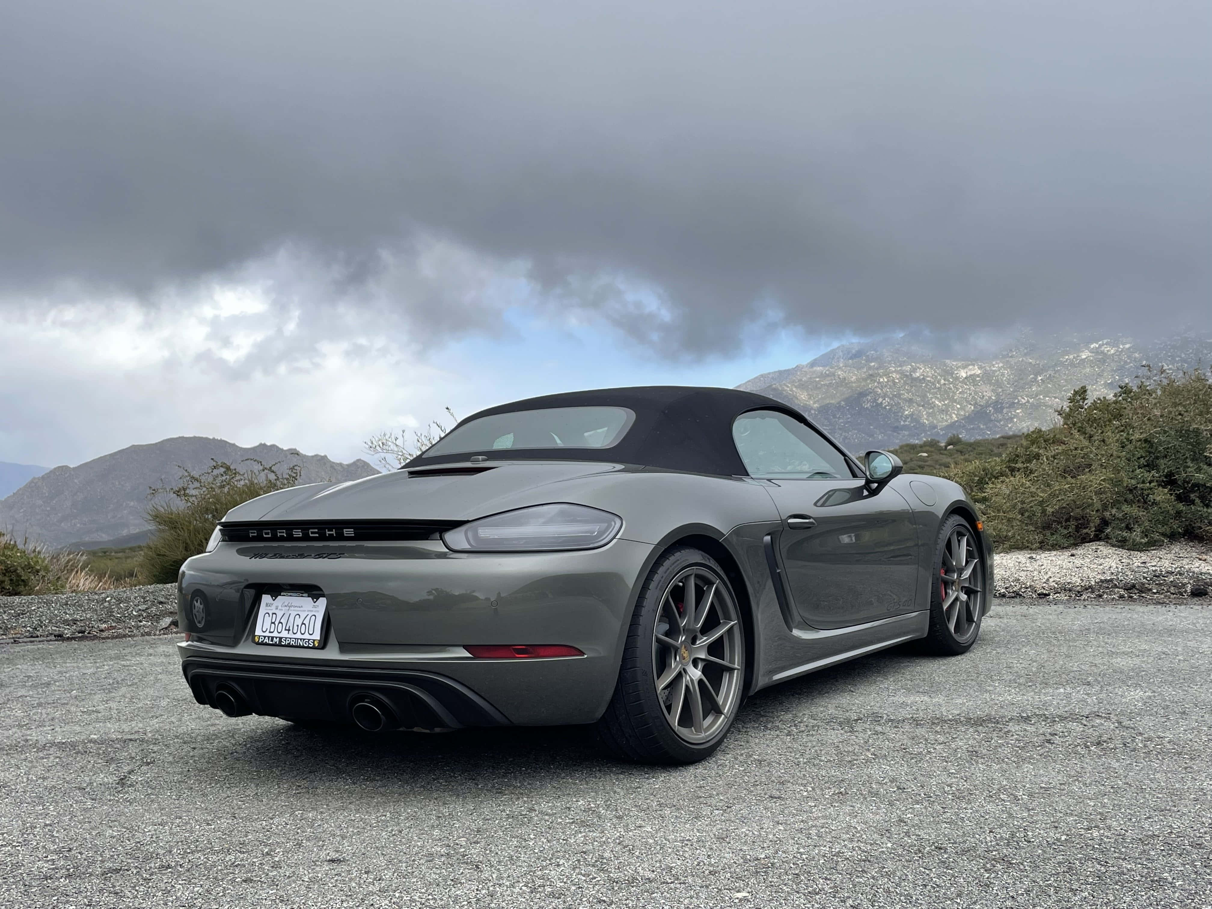 Porsche 718 Boxster GTS, gray, gravel, 4K Desktop Wallpaper