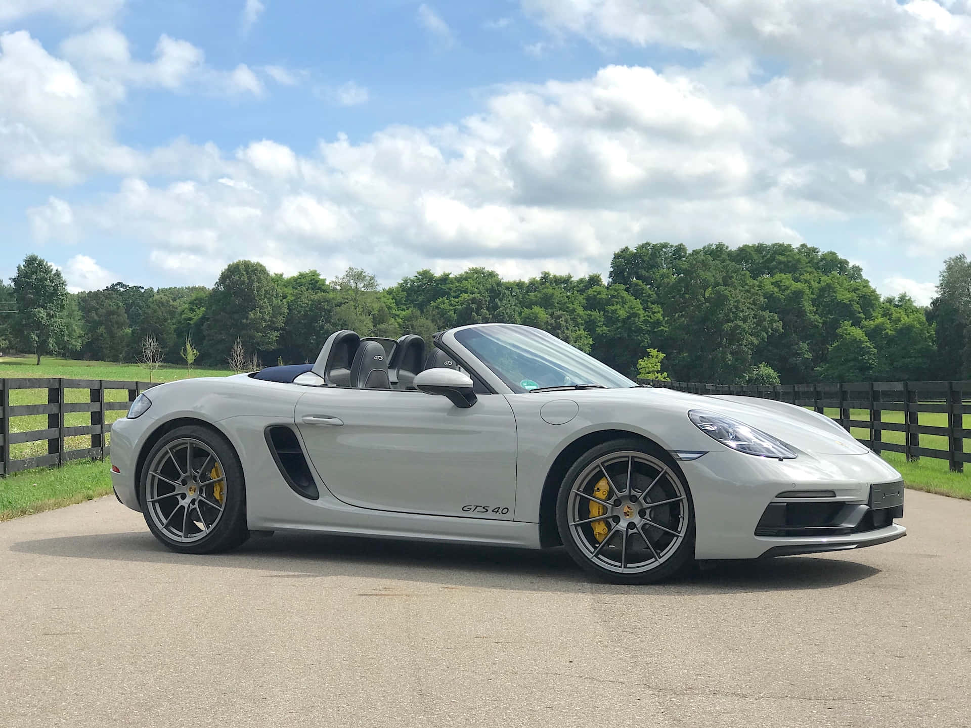 Porsche 718 Boxster GTS, silver, paved road, Full HD Desktop Wallpaper