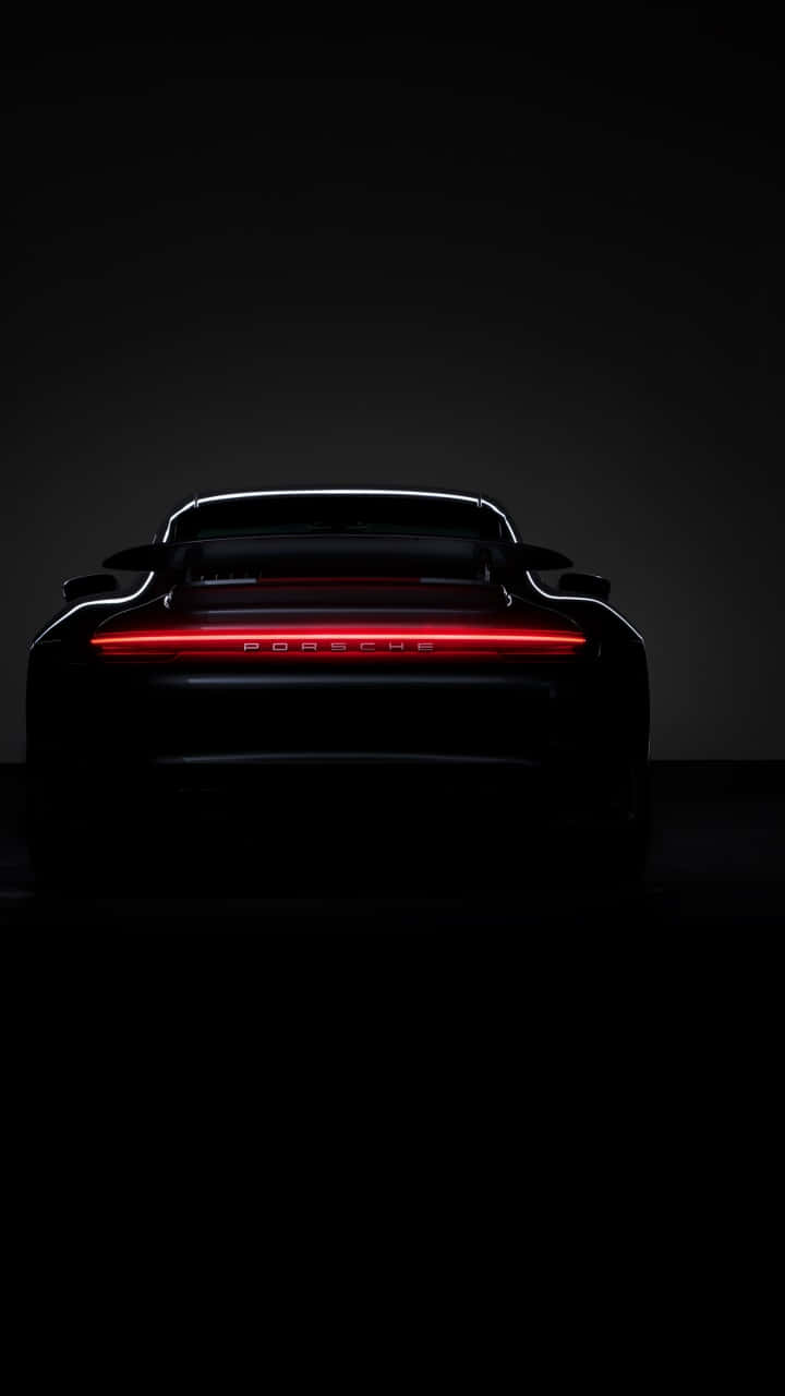 Porsche 911, black, vibrant red taillight, HD Phone Wallpaper