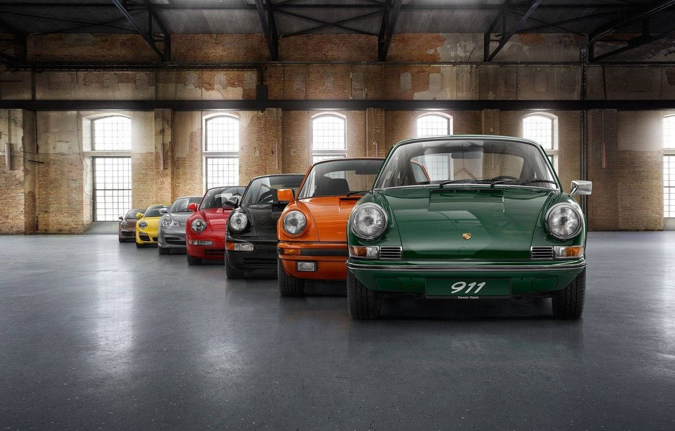 Porsche 911, vintage Porsche 911, vibrant colors, HD Desktop Wallpaper