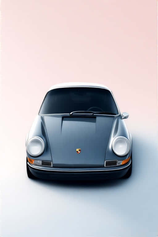 Porsche 911, silver, soft pink and blue gradient, SD Phone Wallpaper