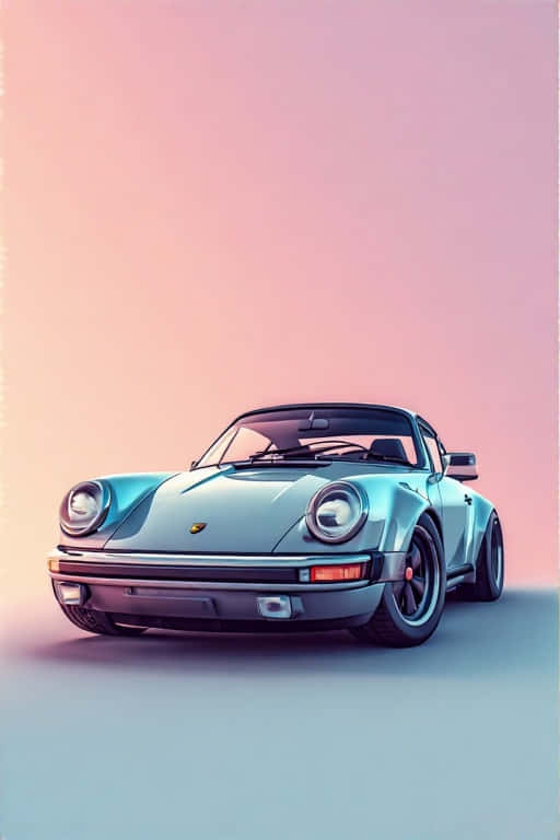 Porsche 911, light blue, round headlights, SD Phone Wallpaper