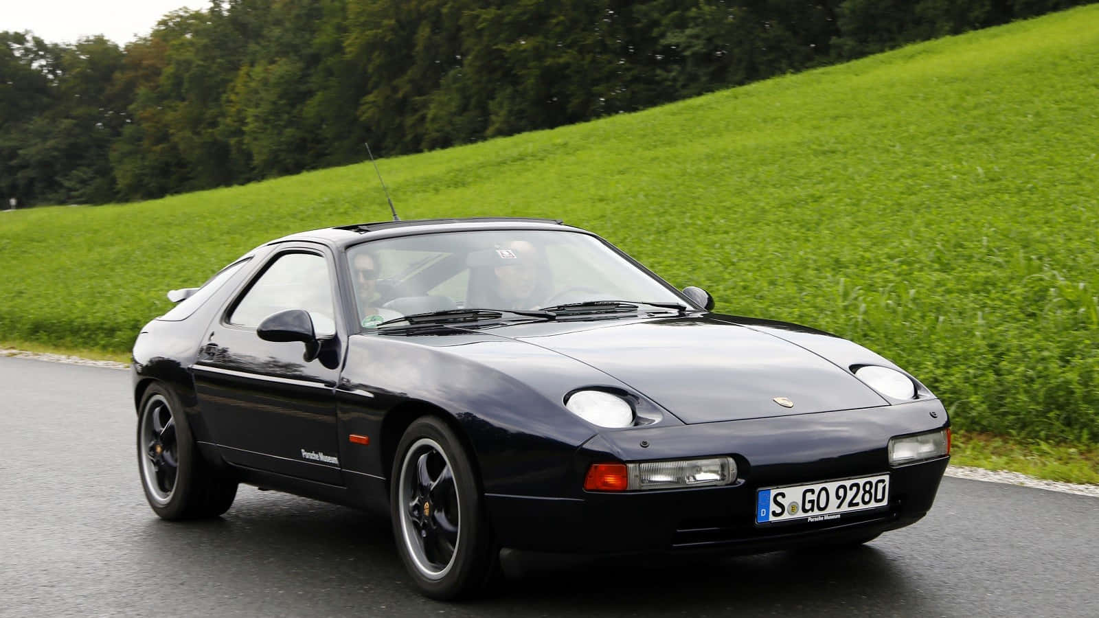 Porsche 928, black, winding road, HD Desktop Wallpaper