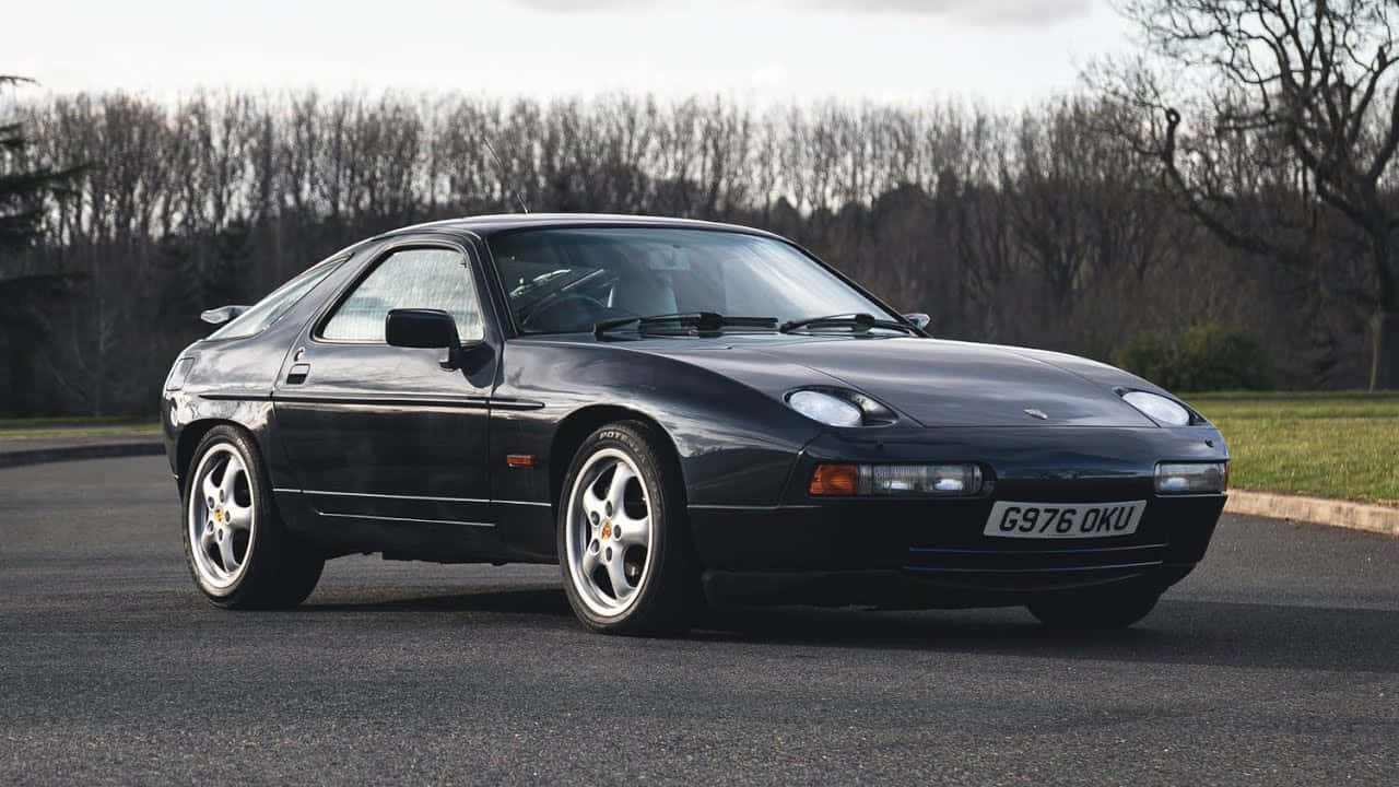 Porsche 928, black, asphalt road, HD Desktop Wallpaper