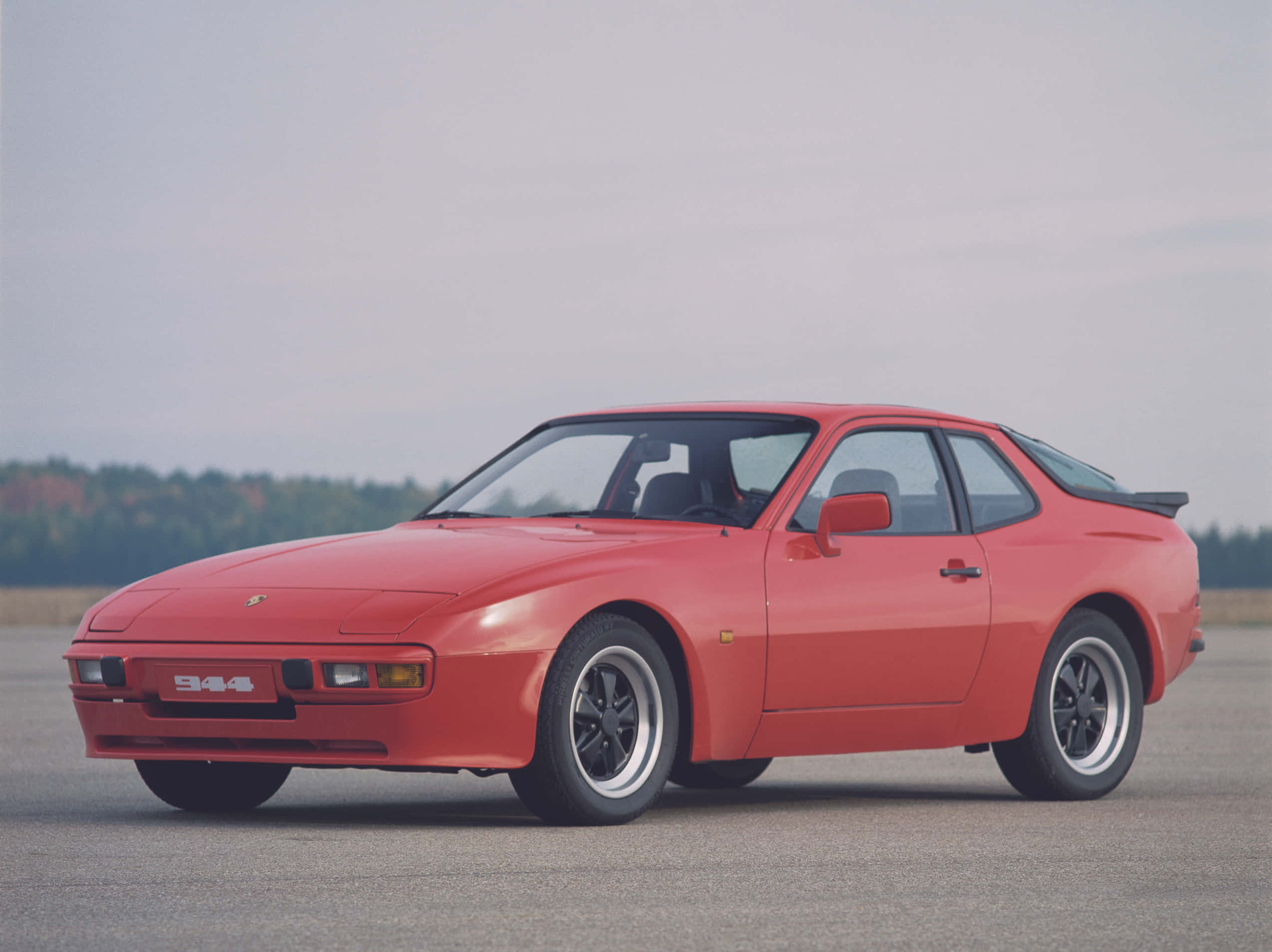 Porsche 944, vibrant red, desert road, Full HD Desktop Wallpaper