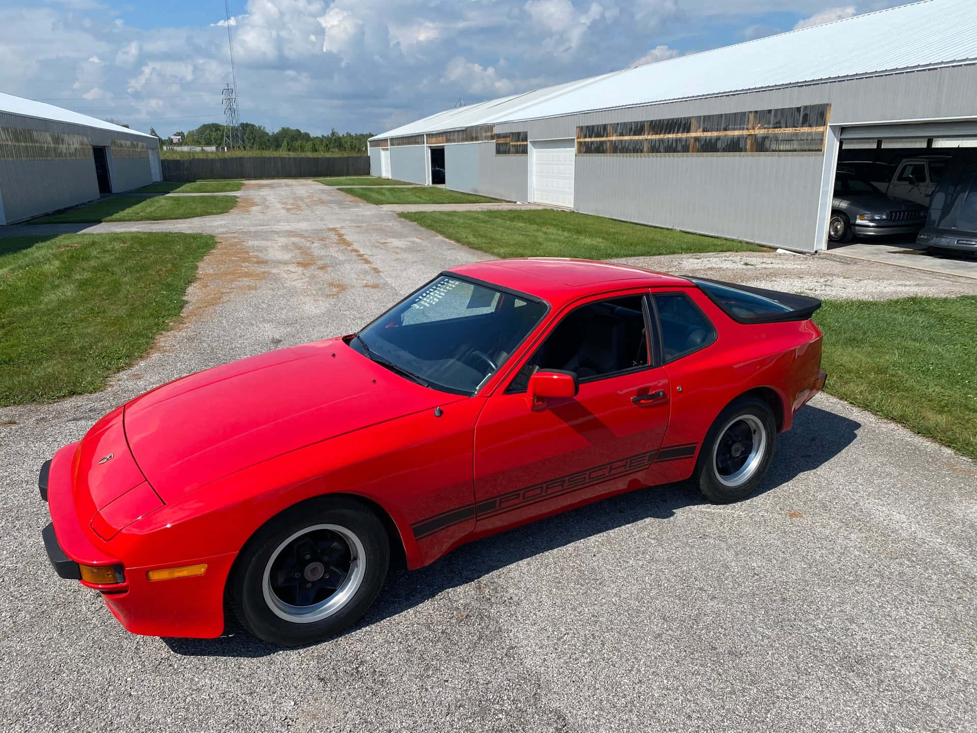 Porsche 944, majestic red, bright daylight, Full HD Desktop Wallpaper