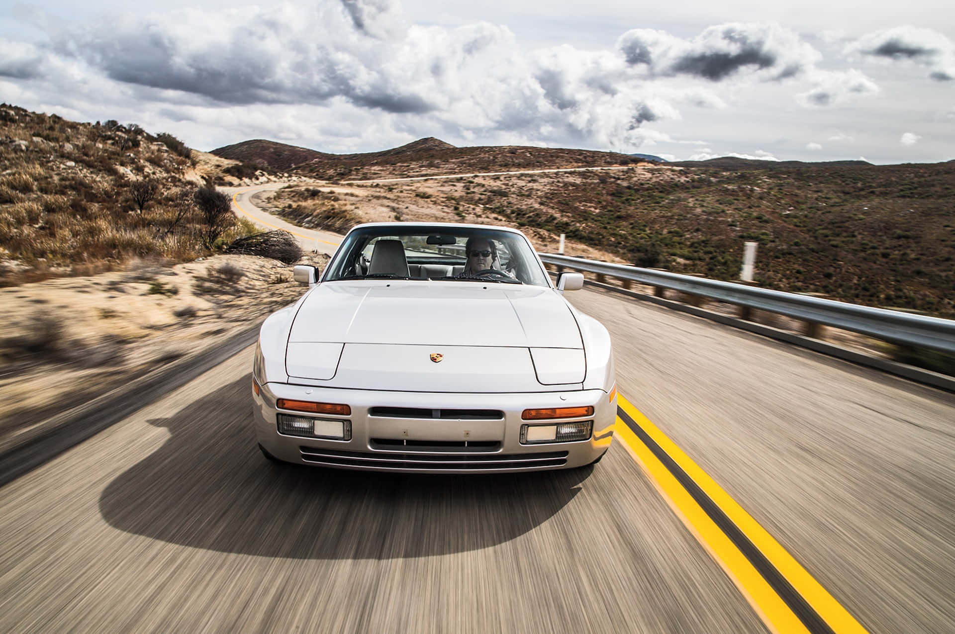 Porsche 944, white, convertible, Full HD Desktop Wallpaper