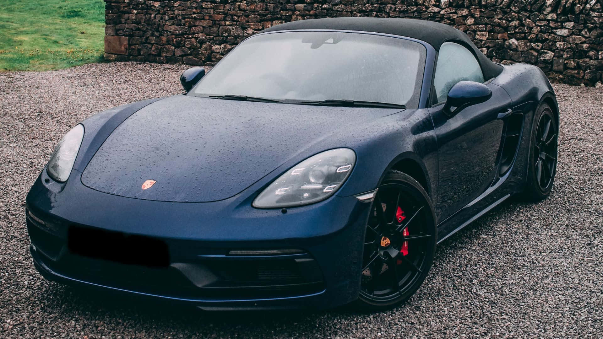 Porsche Boxster, dark blue, convertible, Full HD Desktop Wallpaper
