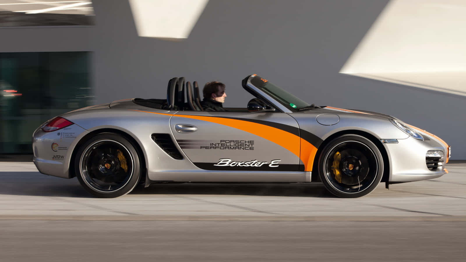 Porsche Boxster, silver, orange and black accents, HD Desktop Wallpaper
