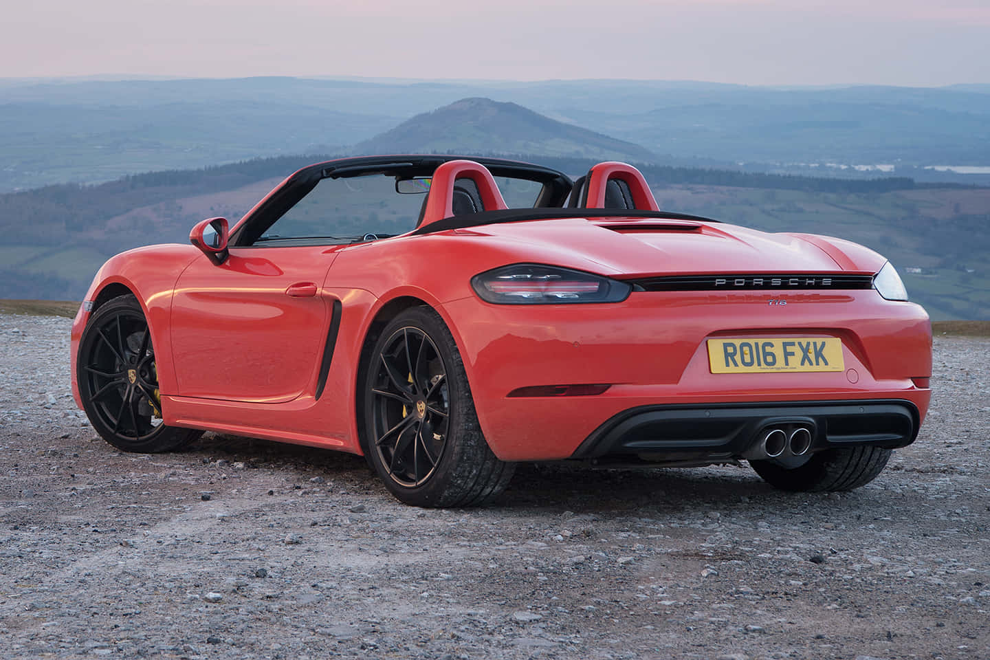 Porsche Boxster, red, convertible, HD Desktop Wallpaper
