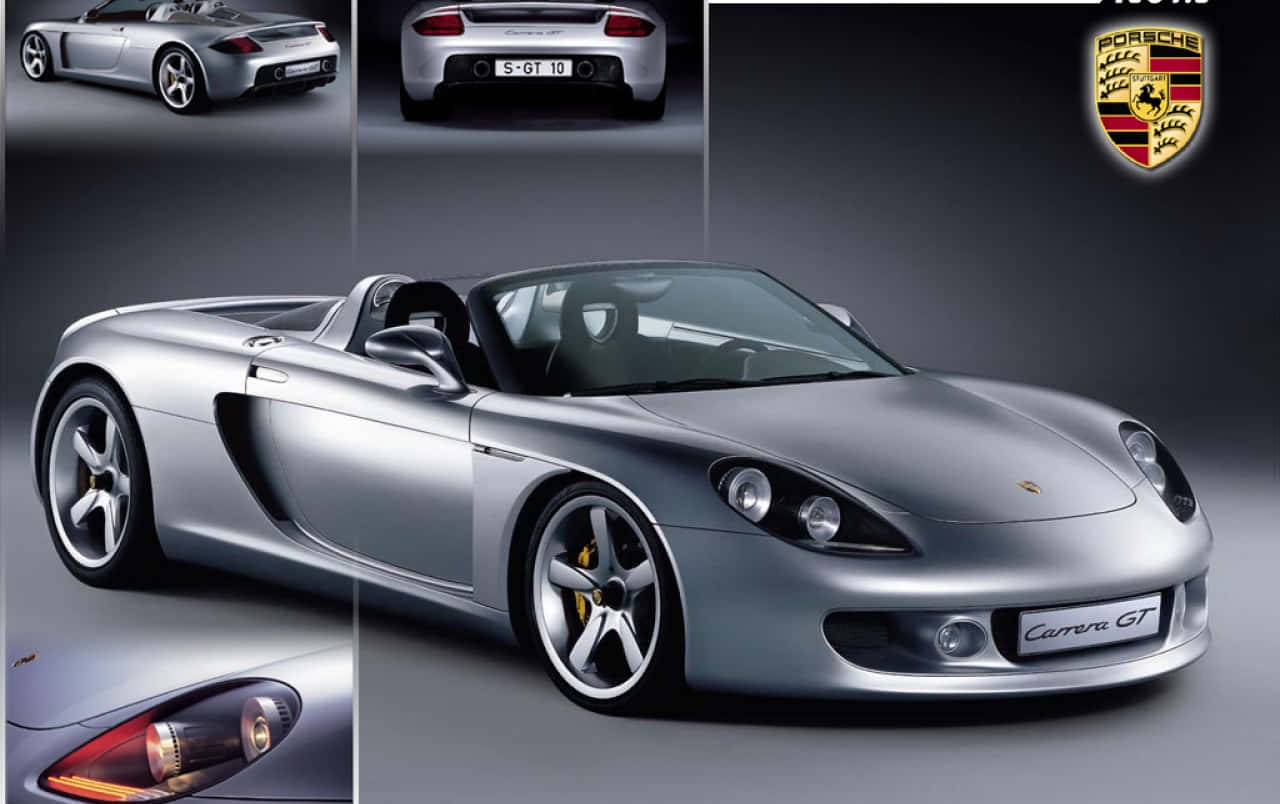 Porsche Carrera GT, silver, studio lighting, HD Desktop Wallpaper