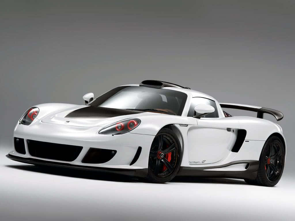 Porsche Carrera GT, white, red accents, SD Desktop Wallpaper