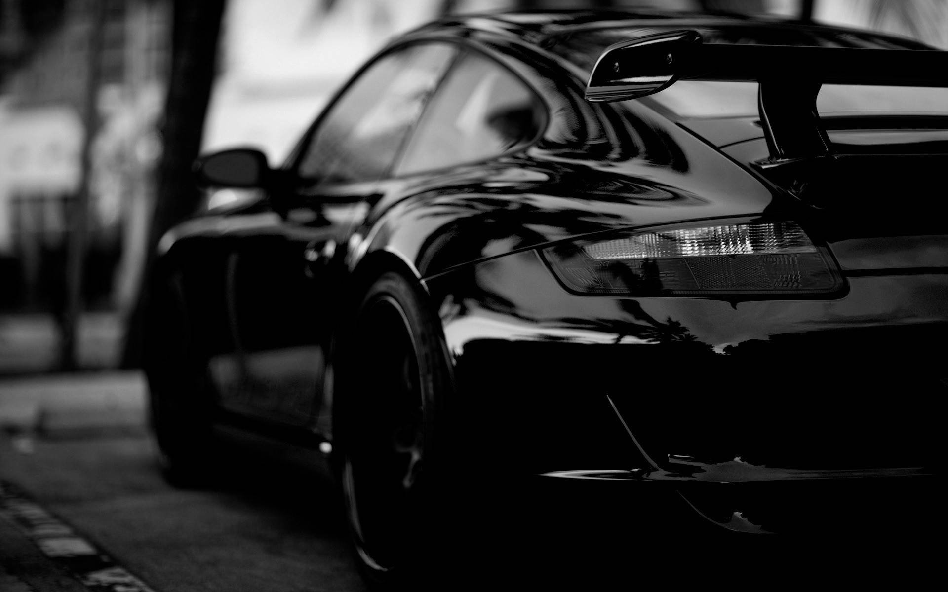 Porsche 911 GT3, black, rear wing, Full HD Desktop Wallpaper