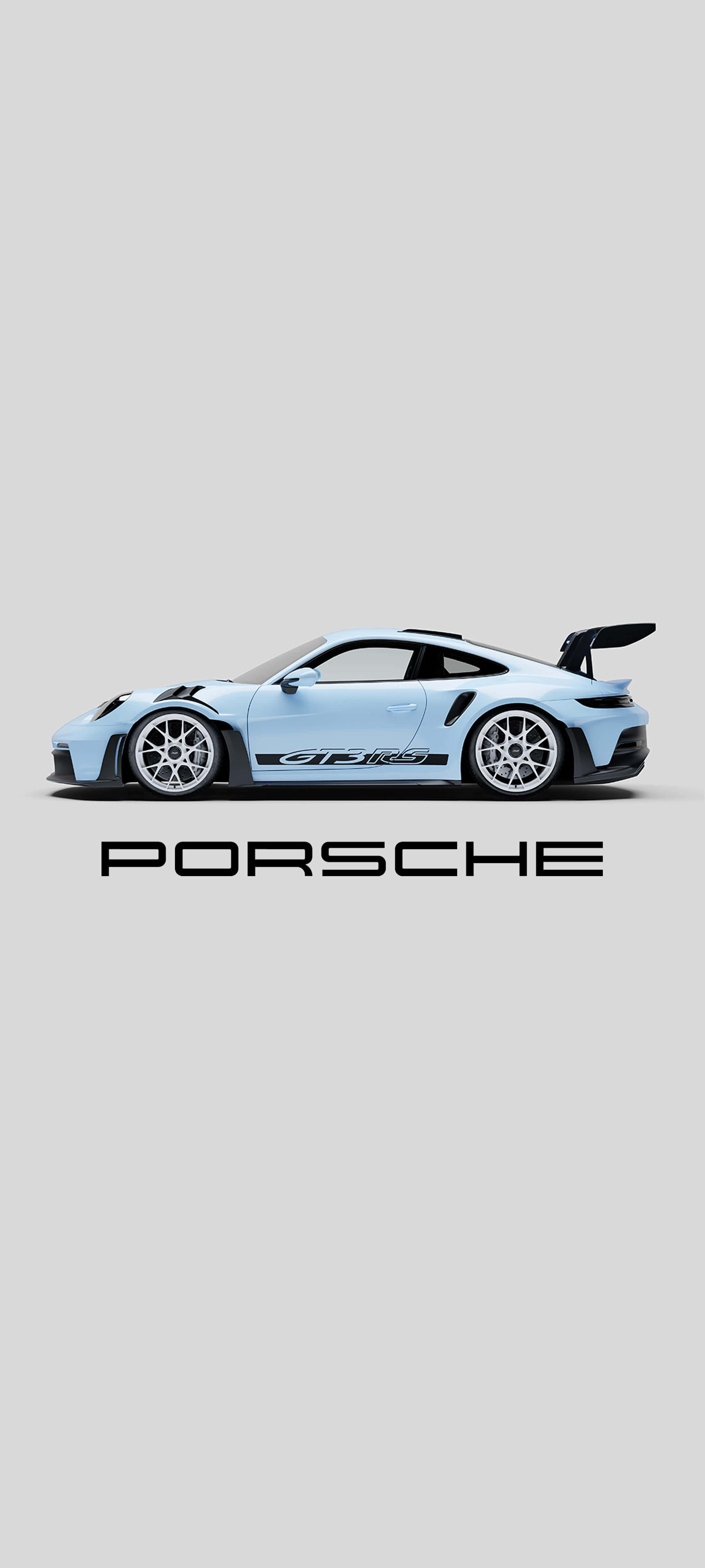Porsche 911 GT3 RS, light blue, black accents, 4K Phone Wallpaper