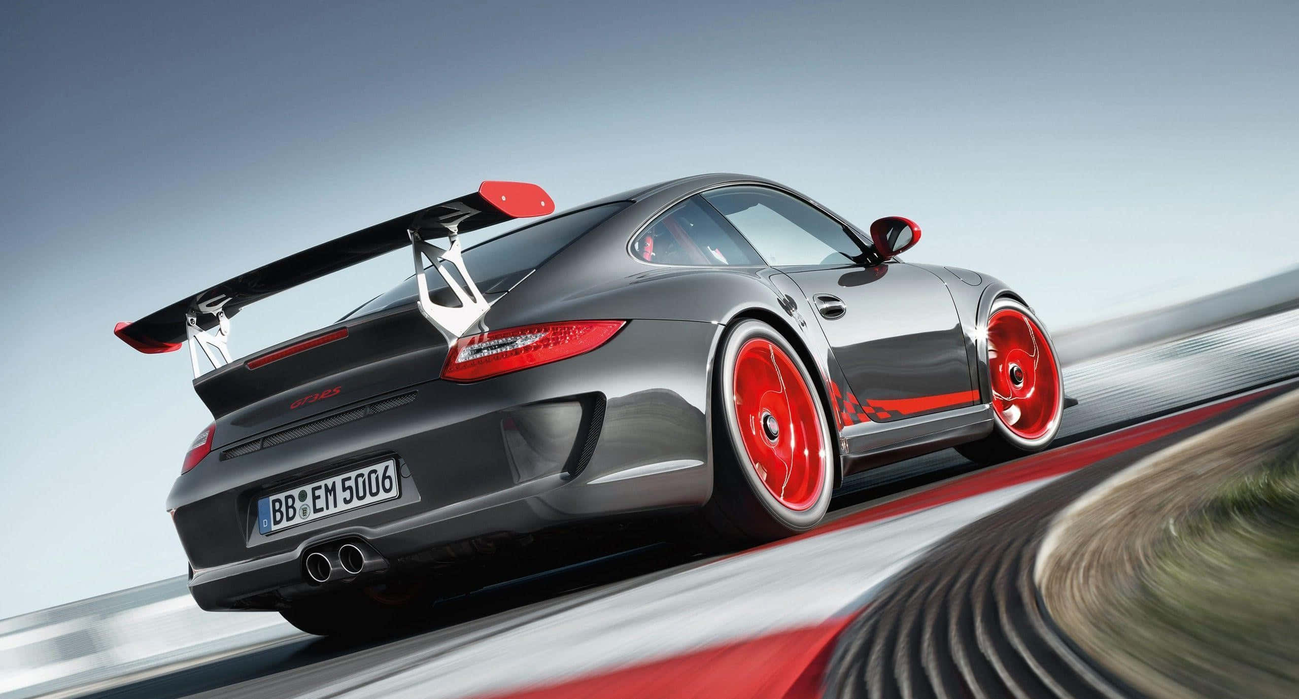 Porsche 911 GT3 RS, gray, red accents, 2K Desktop Wallpaper