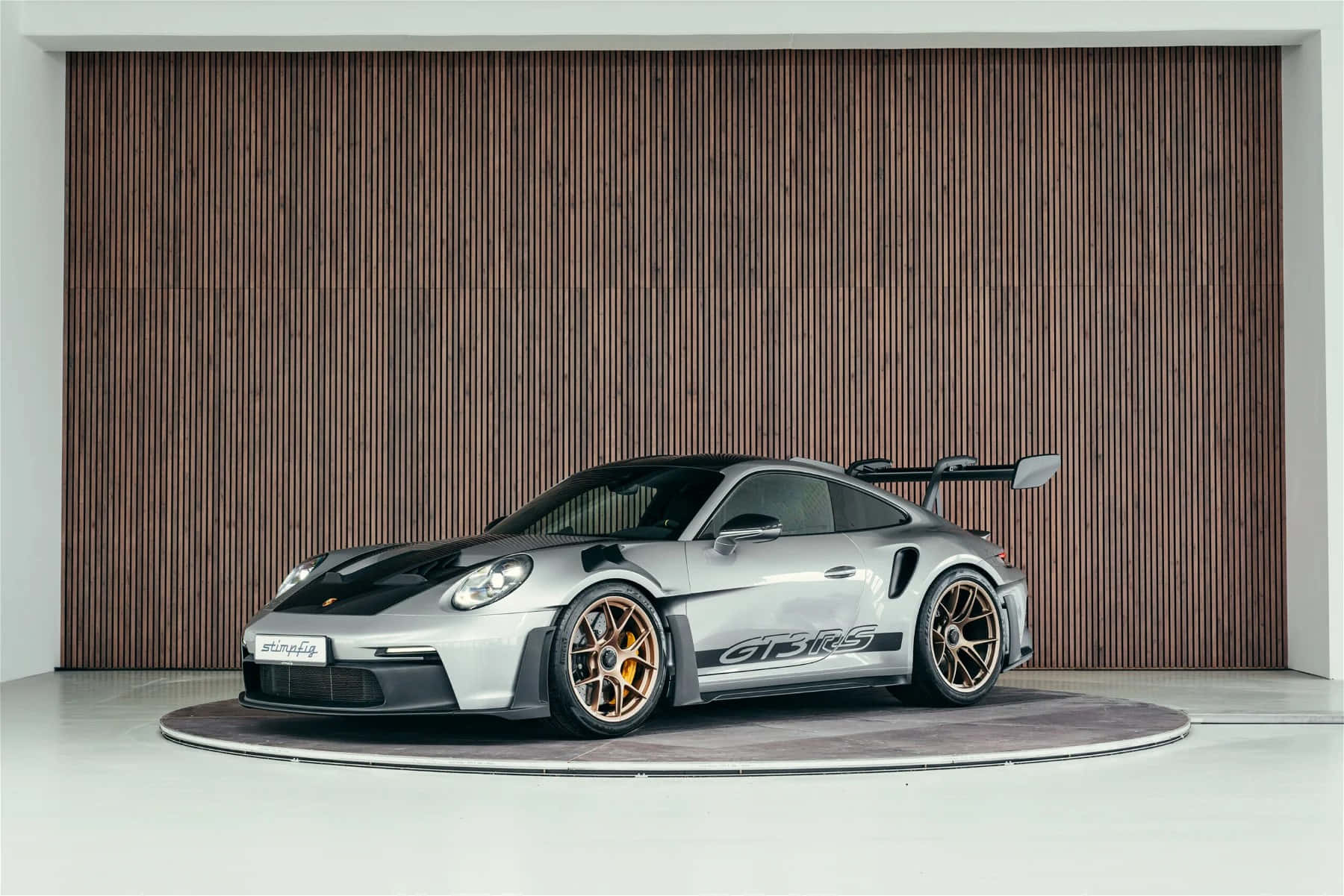 Porsche 911 GT3 RS, silver, gold wheels, HD Desktop Wallpaper