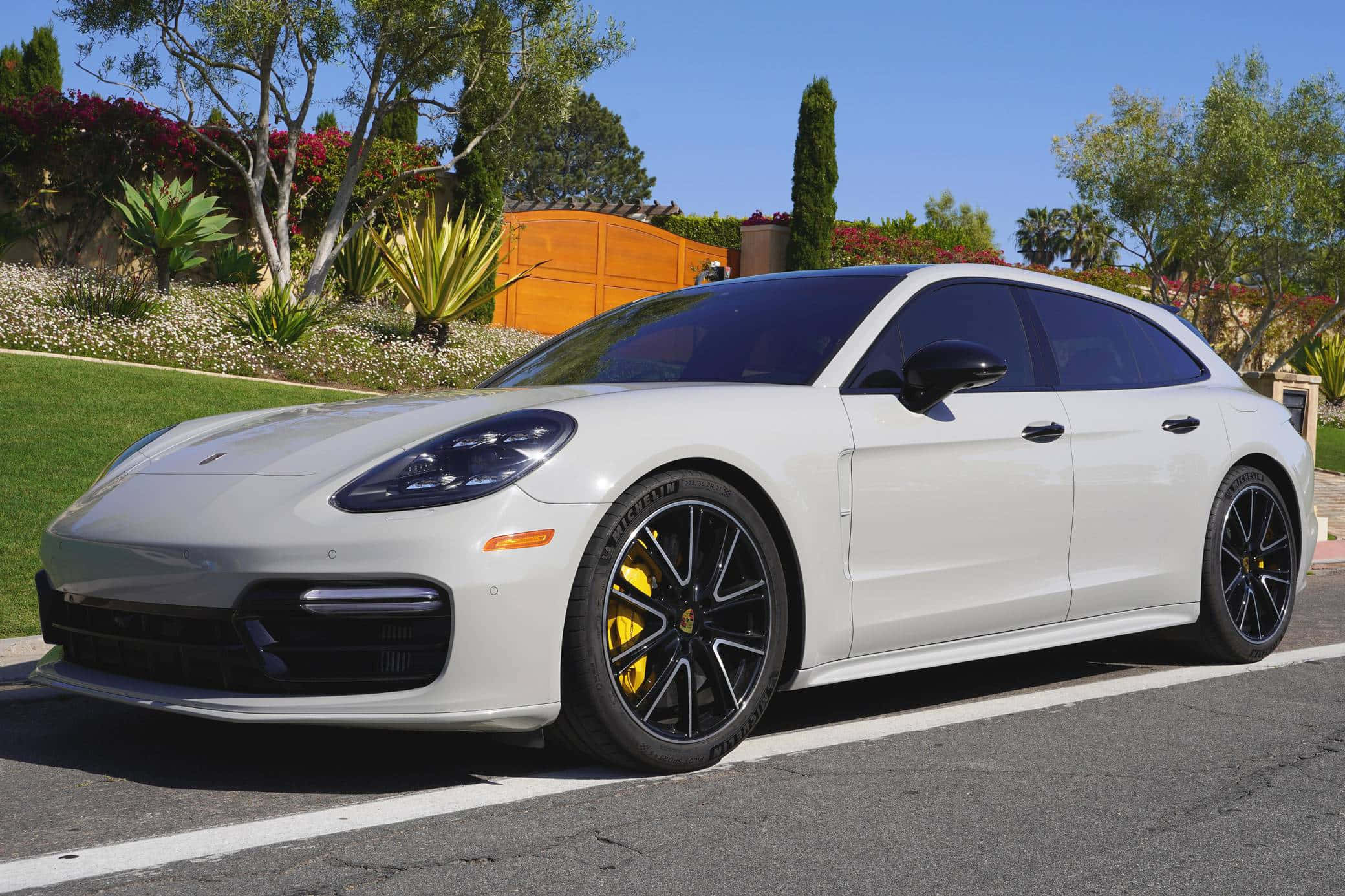 Porsche Panamera, white, black rims, Full HD Desktop Wallpaper