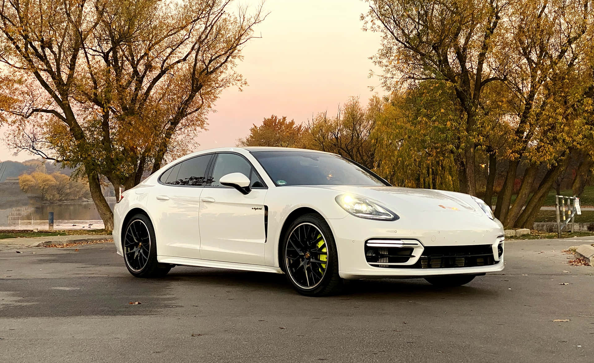 Porsche Panamera, white, black wheels, Full HD Desktop Wallpaper