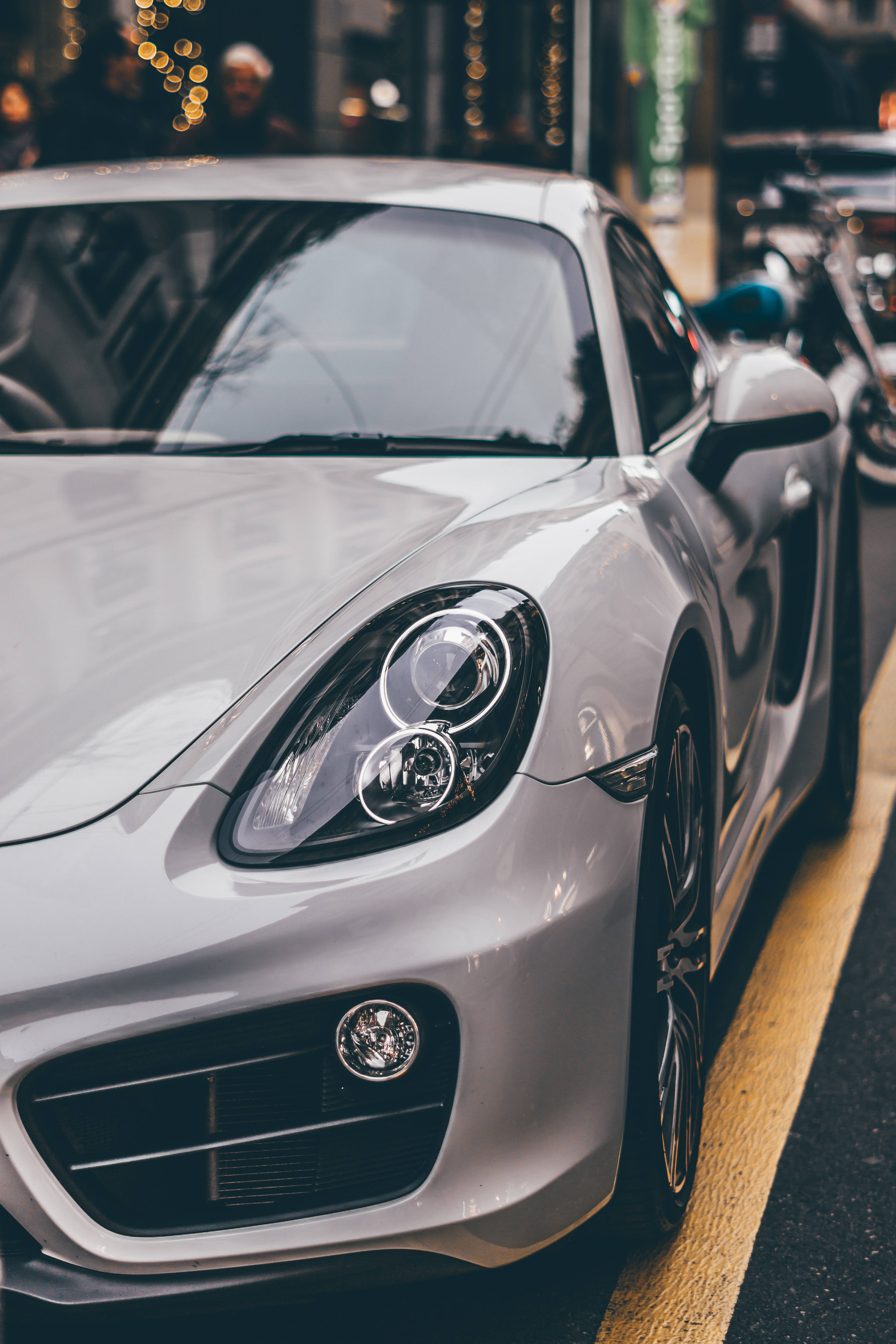 Porsche 911, gray, side profile, 5K Phone Wallpaper