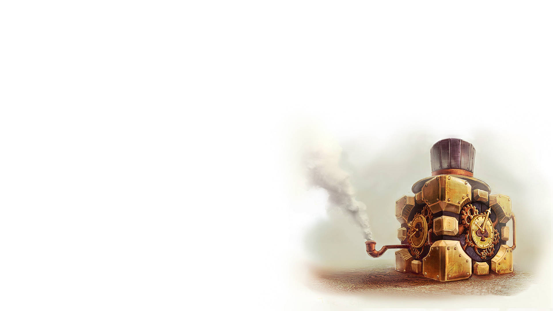 Portal 2, smoking cube, steampunk robot, Full HD Desktop Wallpaper