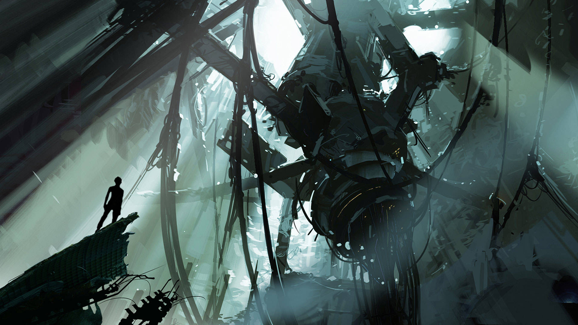 Portal 2, mechanical entity, industrial ruin, Full HD Desktop Wallpaper