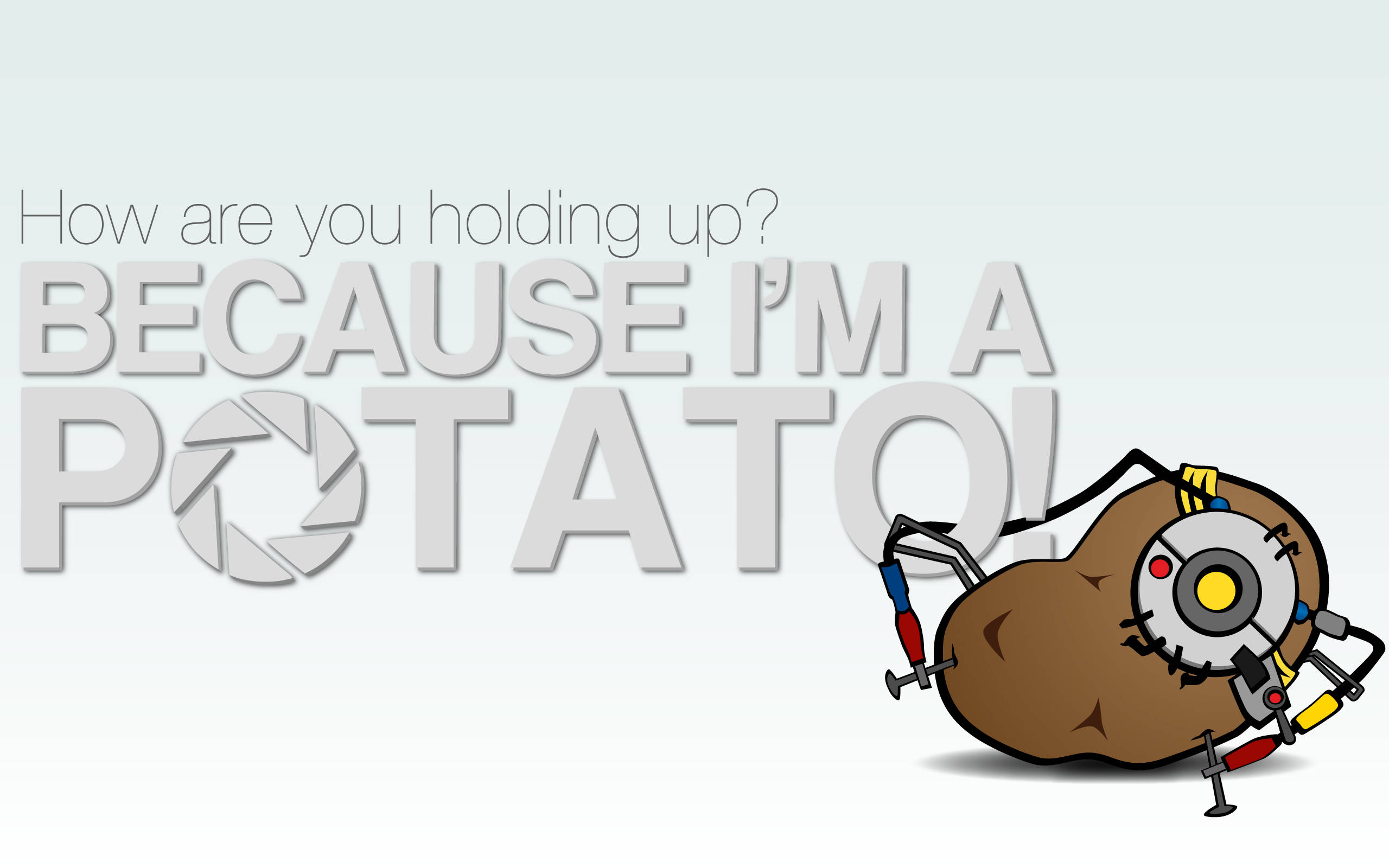 Portal 2, potato, mechanical limbs, 2K Desktop Wallpaper