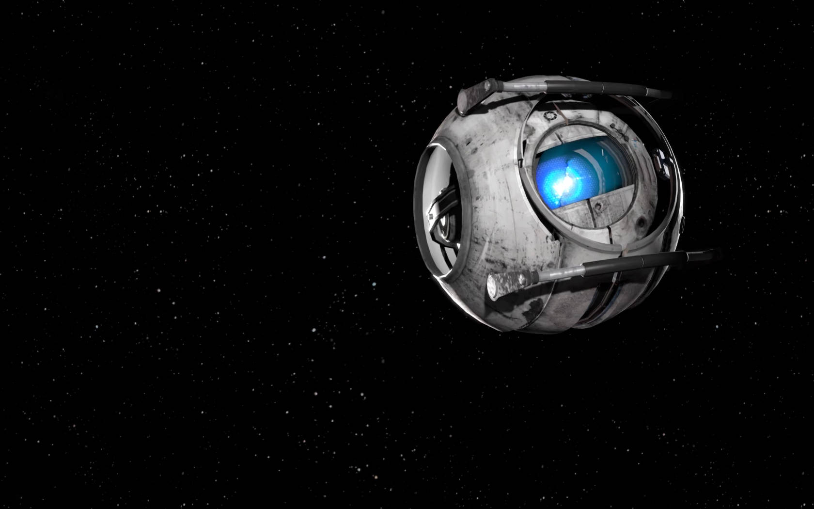 Portal 2, spherical machine, glowing blue core, HD Desktop Wallpaper