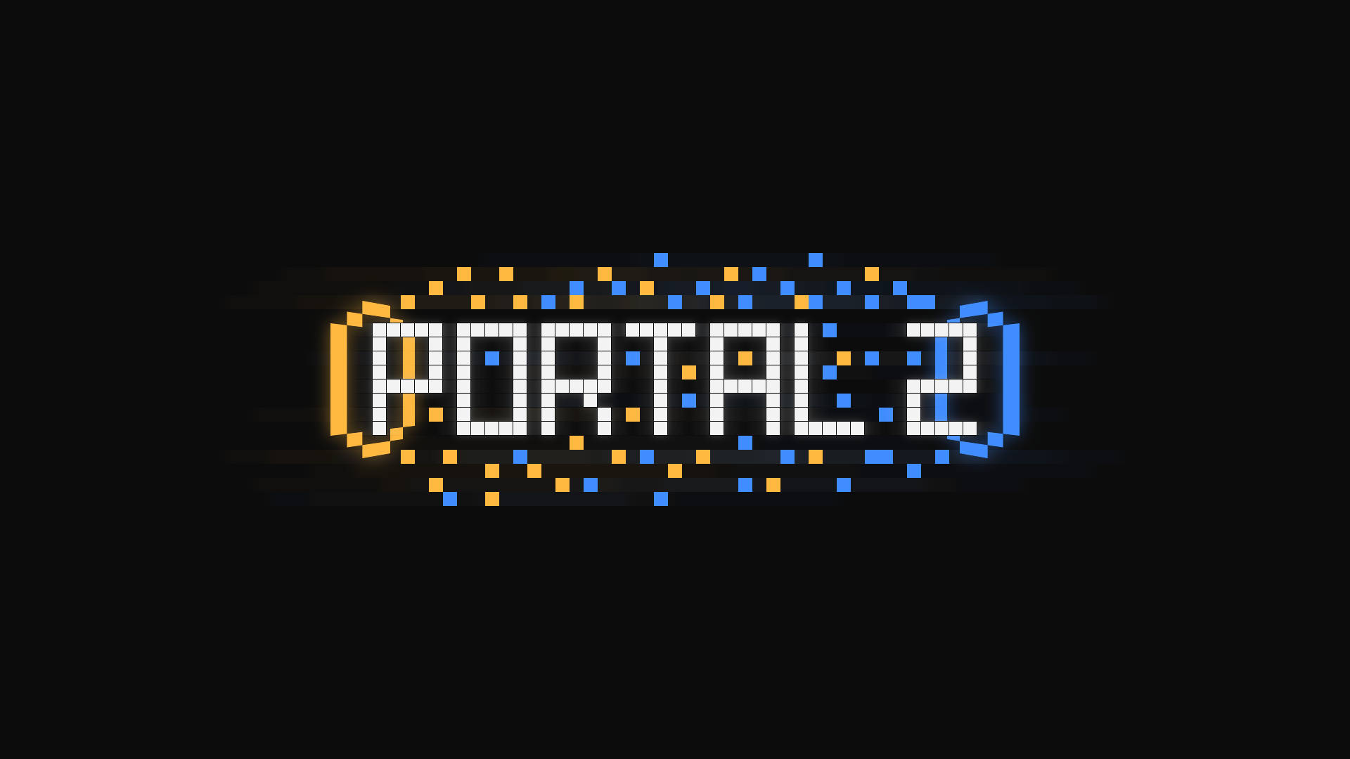 Portal 2, pixelated white, orange and blue particles, Full HD Desktop Wallpaper