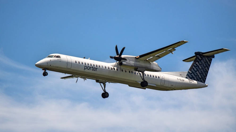 Porter Airlines, blue aircraft, turboprop airplane, SD Desktop Wallpaper